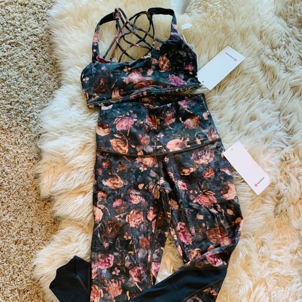 Matching Lululemon Bra WunderUnder Leggings Size 4
